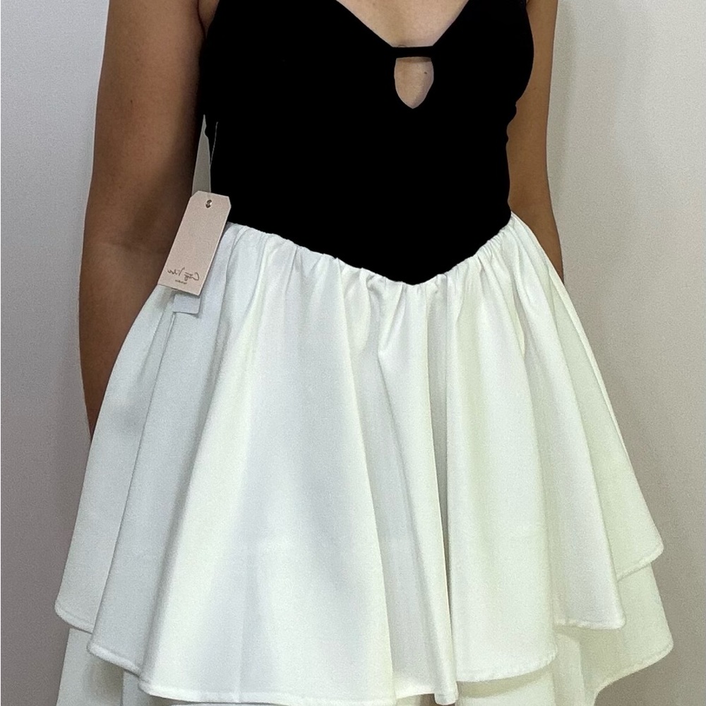 Elegant Black and White Dress